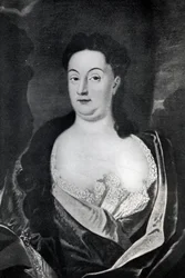 Portrett av grevinne Ehrengard Melusina von der Schulenburg, hertuginne av Kendal (1667-1743)